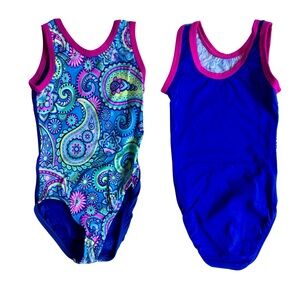 Girls Gymnastics Leotard in Colorful Paisley Print